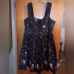 Hell Bunny Black and Red Skull Kids Dress
